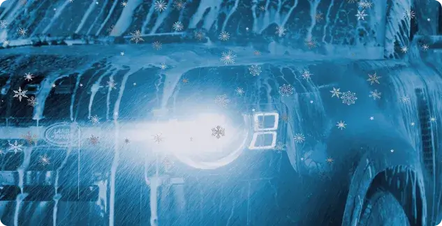 Clean car with holiday lights